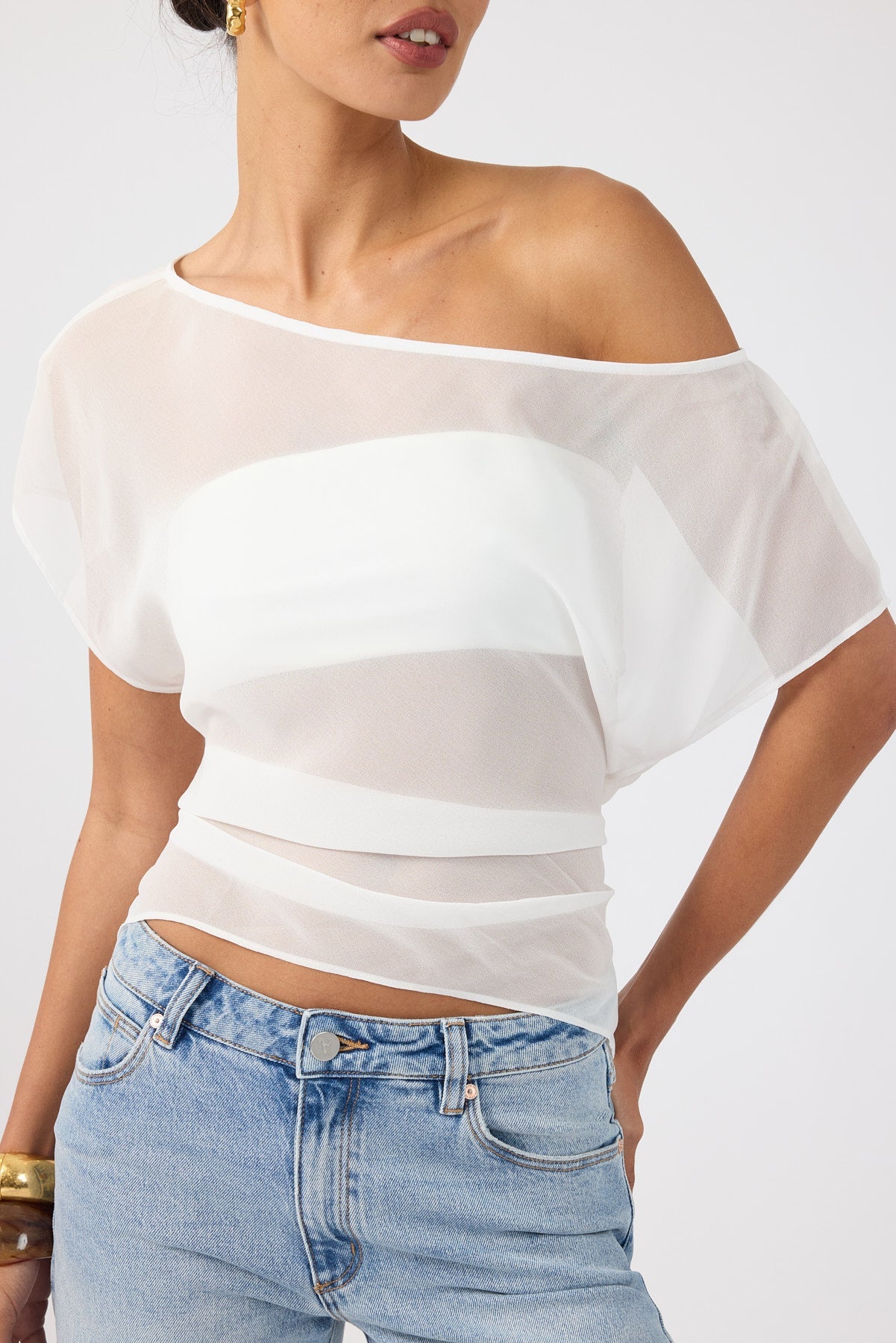 Perfect Stranger Orla Sheer Top White
