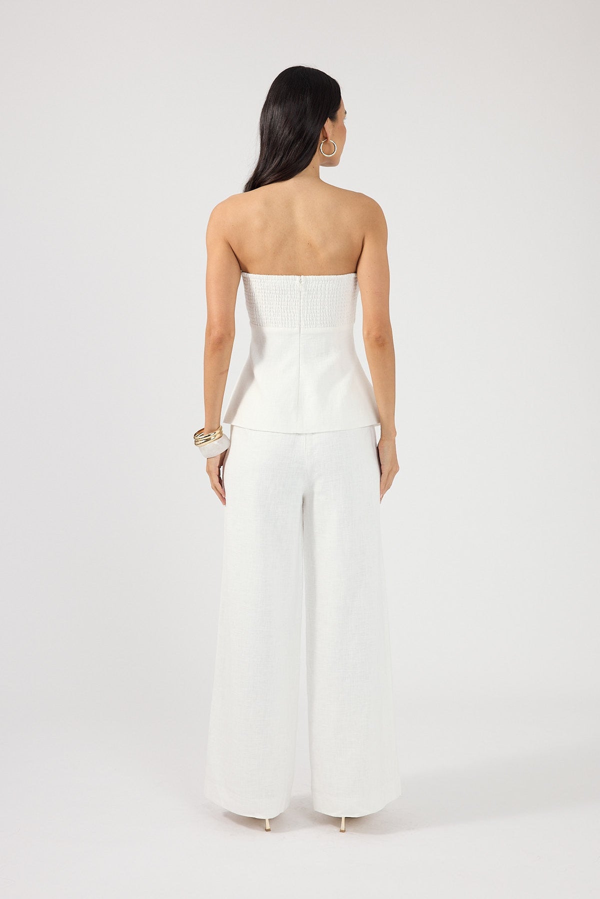 Perfect Stranger Frances Strapless Linen Top White