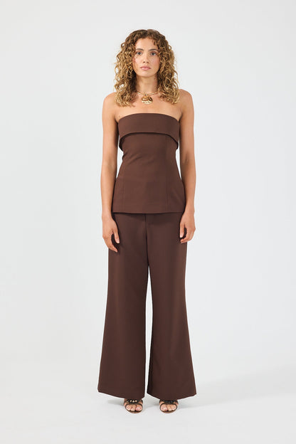 Perfect Stranger Luca Strapless Long Line Top Brown