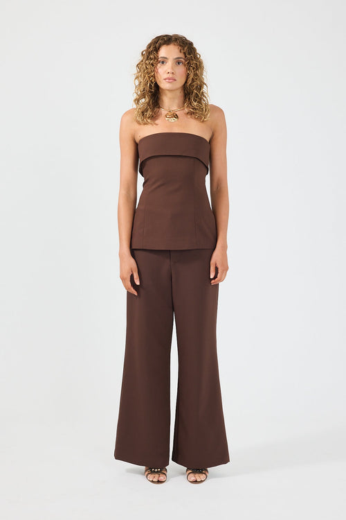 Perfect Stranger Luca Strapless Long Line Top Brown