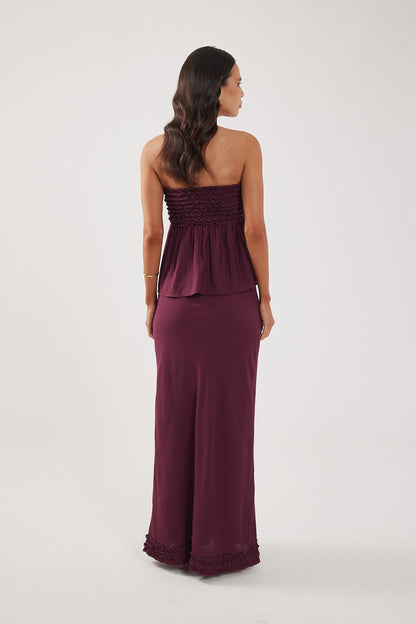 Perfect Stranger Jada Frill Strapless Top Plum