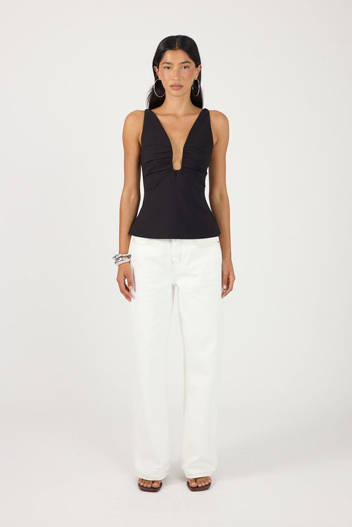 Perfect Stranger Alba Structured Top Black