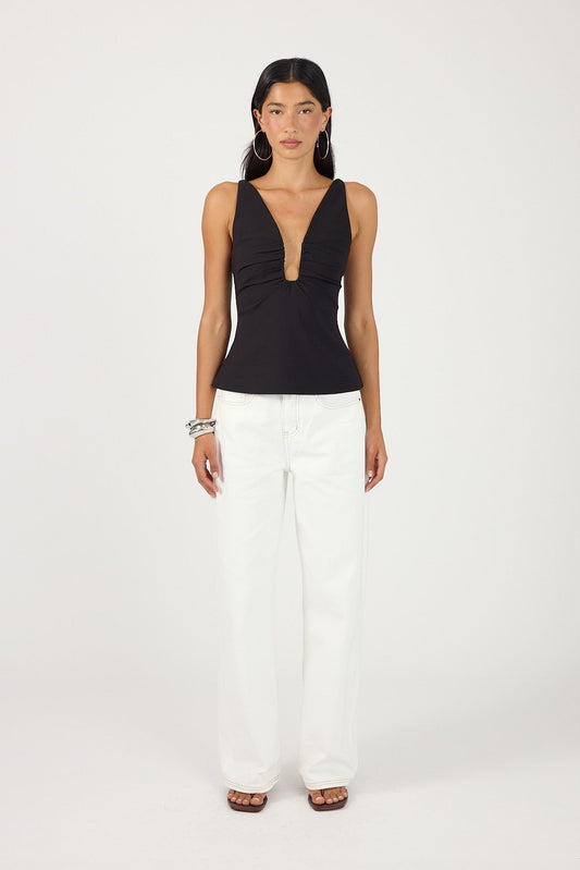Perfect Stranger Alba Structured Top Black