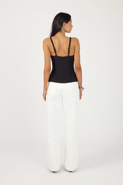 Perfect Stranger Alba Structured Top Black