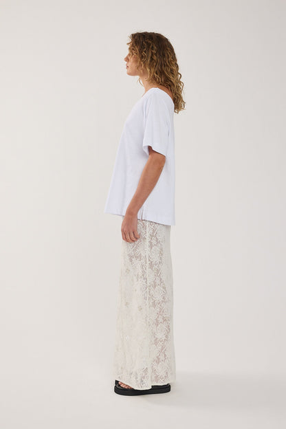 Perfect Stranger Oversized Boat Neck Tee White