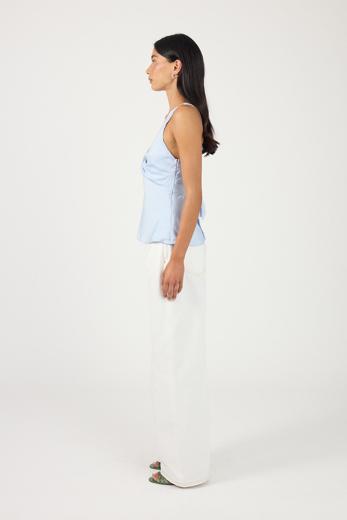 Perfect Stranger Ellie Twist Halter Top Light Blue