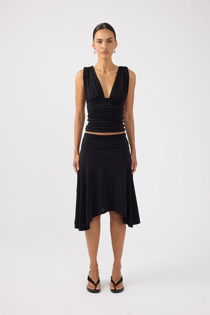 Perfect Stranger Avery Gathered Top Black