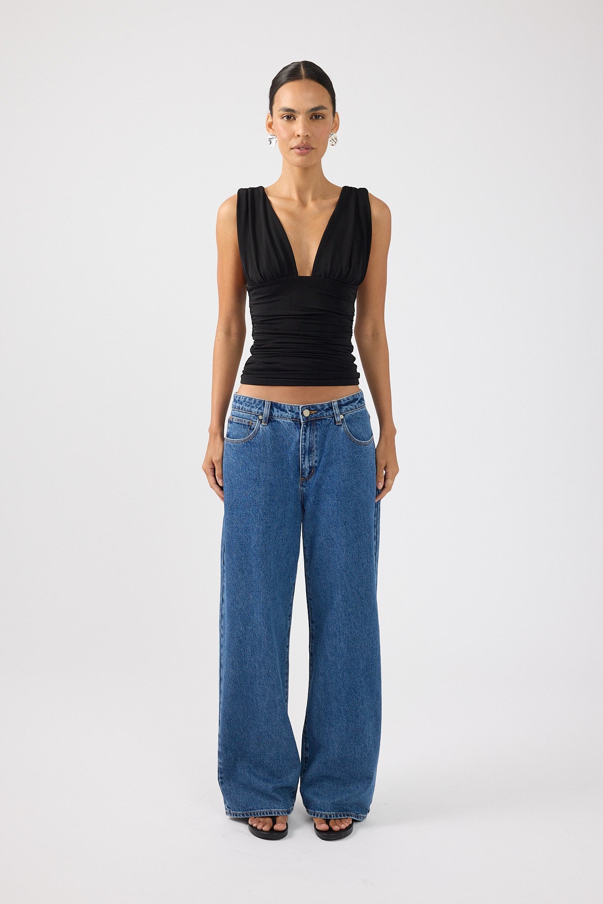 Perfect Stranger Avery Gathered Top Black