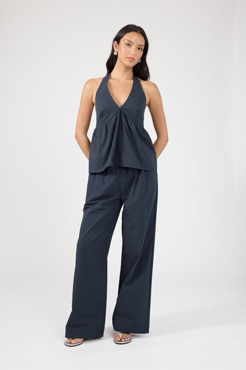Perfect Stranger Zola Halter Top Ink Blue