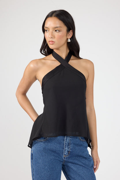 Perfect Stranger Lyra Halter Top Black