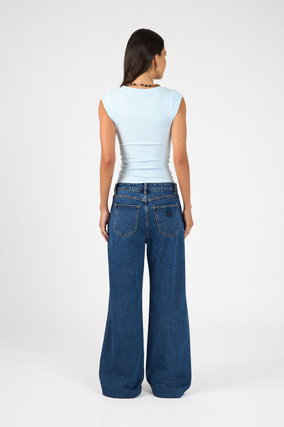 Perfect Stranger Traci-lee V-Neck T-Shirt Blue