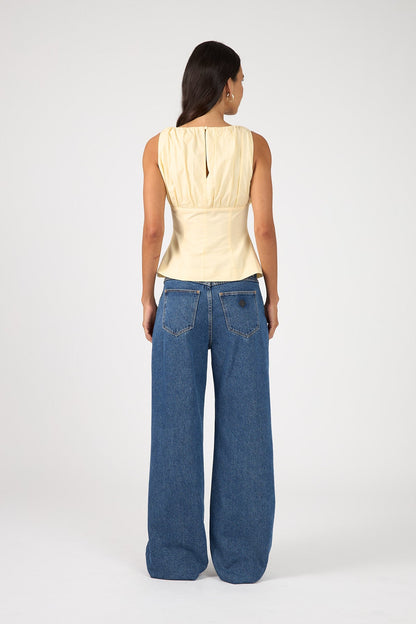 Perfect Stranger Rosalie Gathered Top Yellow