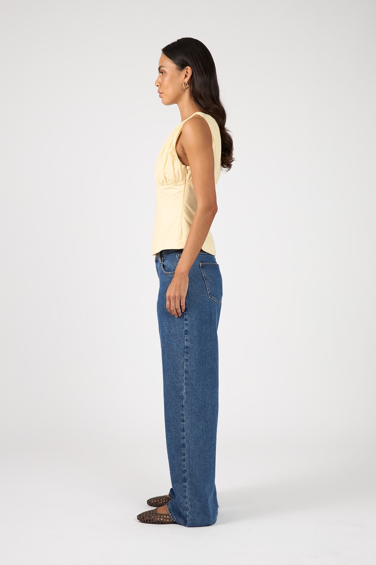 Perfect Stranger Rosalie Gathered Top Yellow