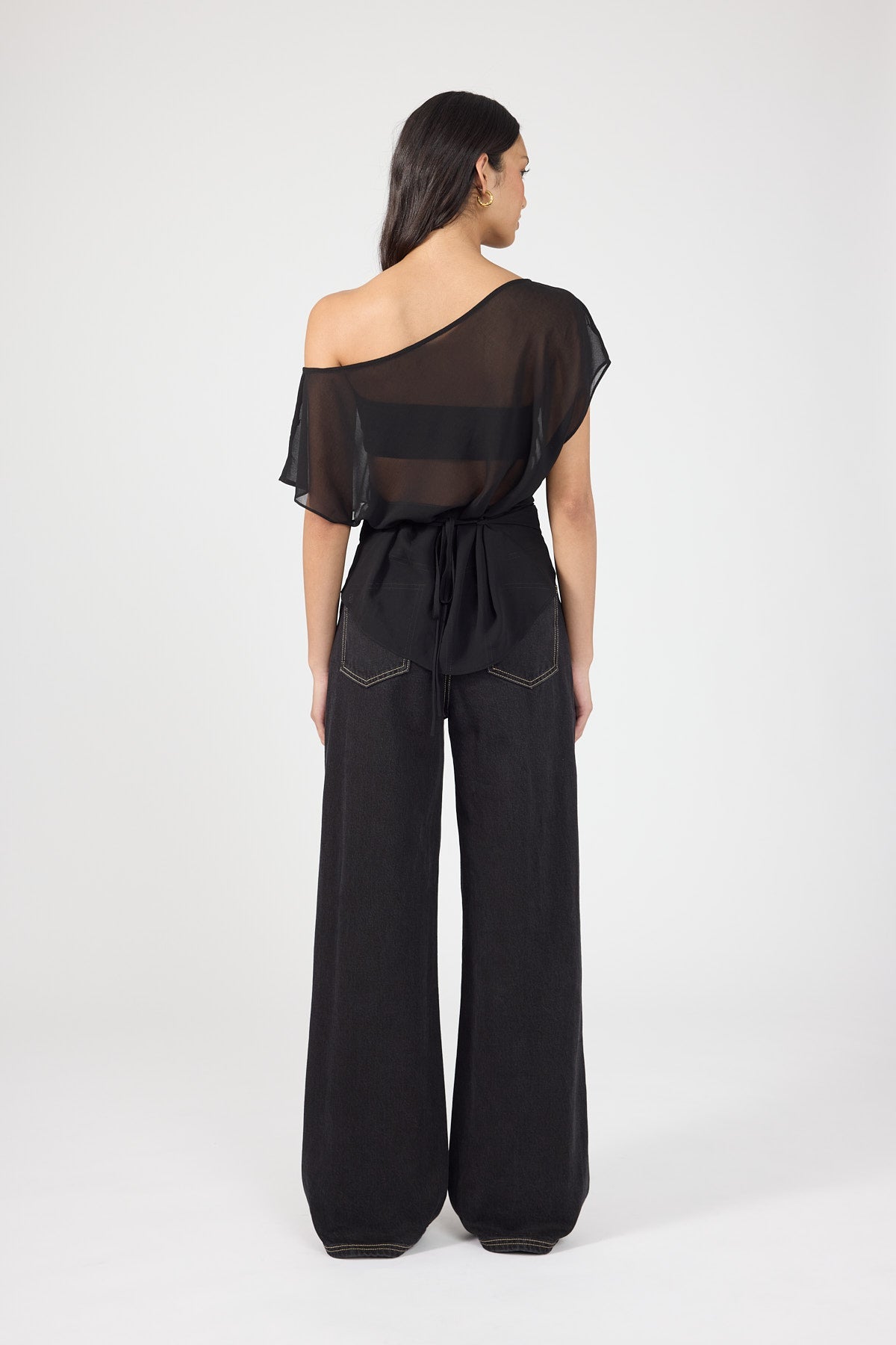 Perfect Stranger Orla Sheer Top Black