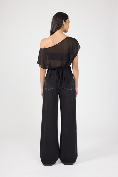 Perfect Stranger Orla Sheer Top Black