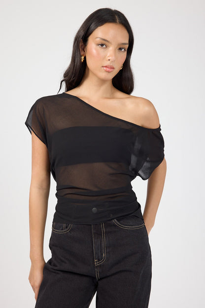 Perfect Stranger Orla Sheer Top Black