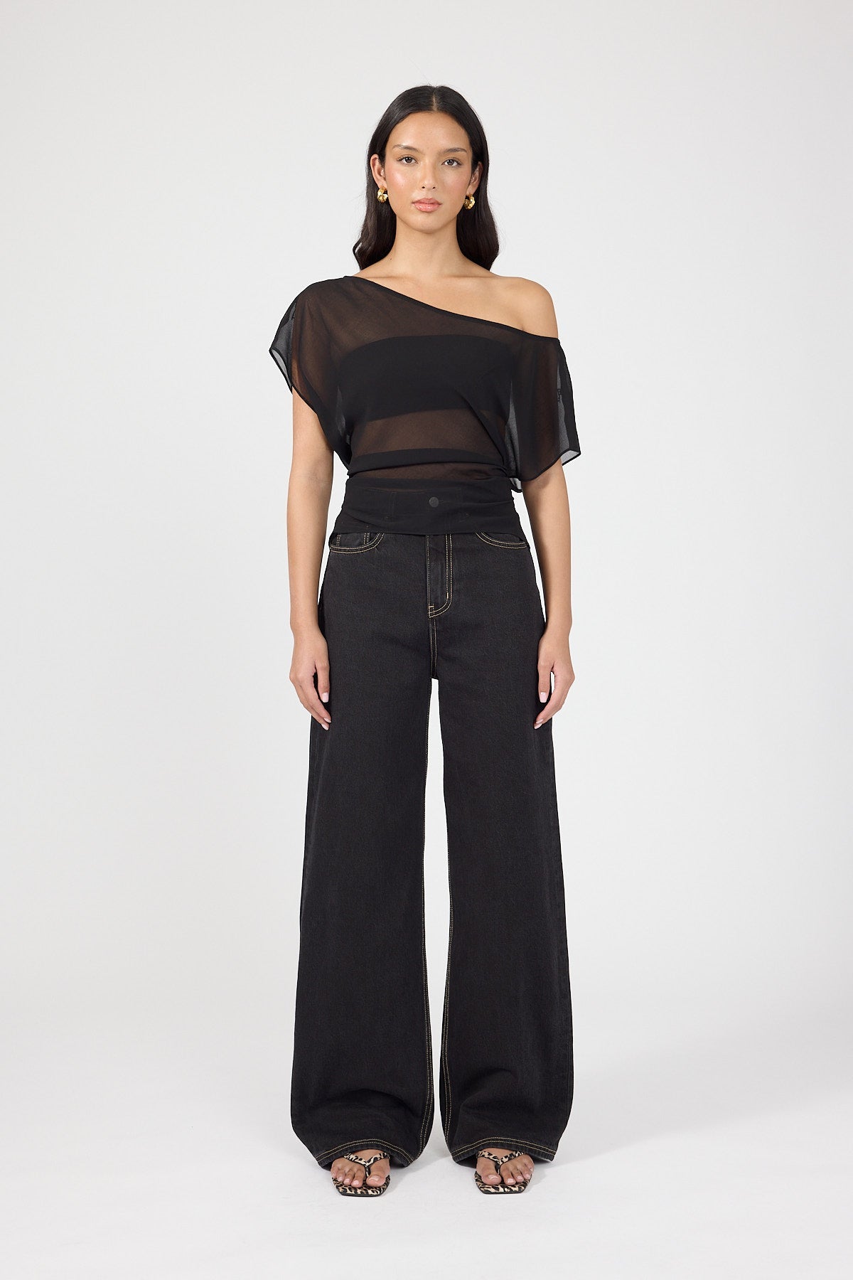 Perfect Stranger Orla Sheer Top Black