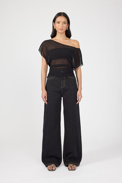 Perfect Stranger Orla Sheer Top Black