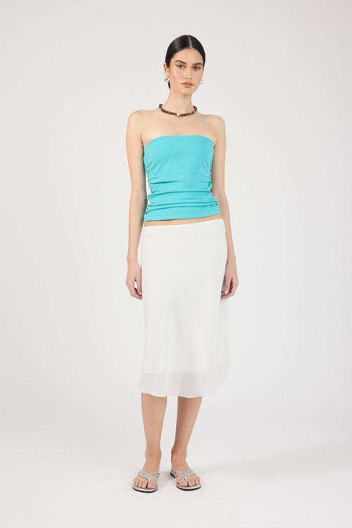 Perfect Stranger Zadie Strapless Tube Top Aqua