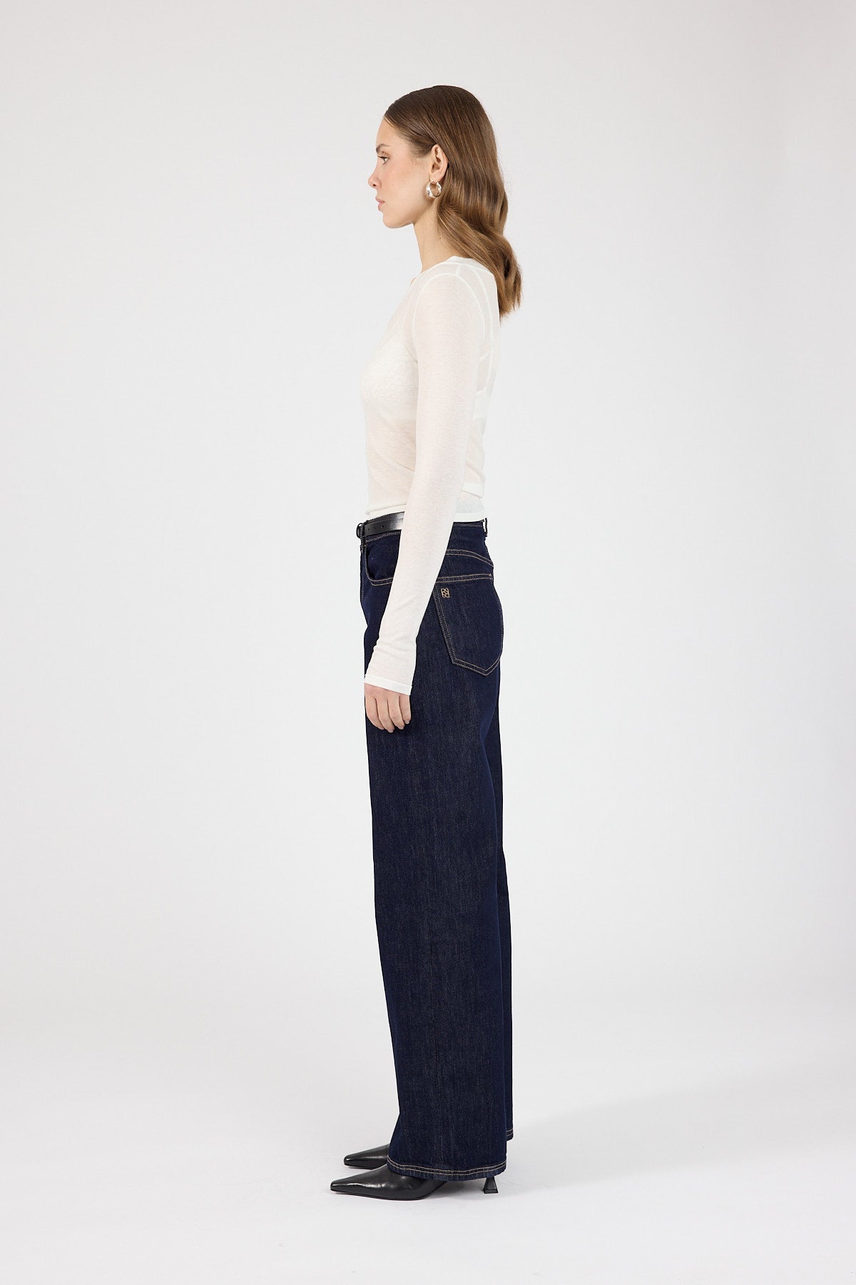 Perfect Stranger Lara Long Sleeve Sheer Top White