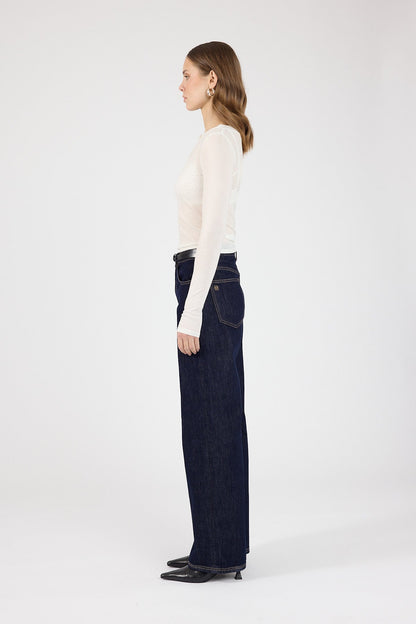 Perfect Stranger Lara Long Sleeve Sheer Top White