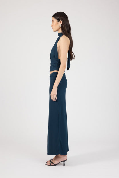 Perfect Stranger Aria Halter Top Petrol Blue