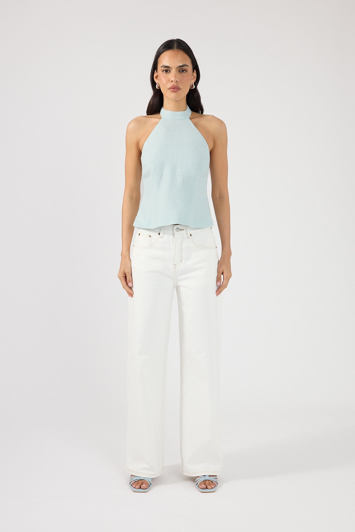 Perfect Stranger Posey Halter Top Aqua