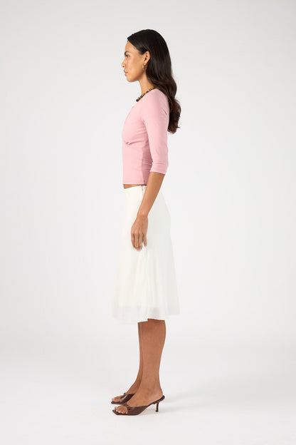 Perfect Stranger Mara V-Neck 3/4 Sleeve T-shirt Pink