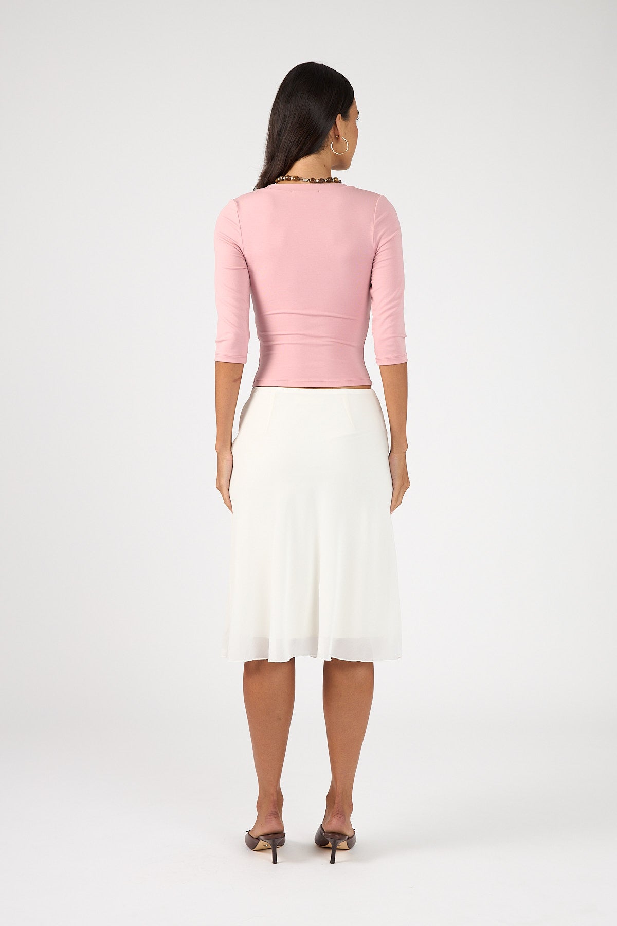 Perfect Stranger Mara V-Neck 3/4 Sleeve T-shirt Pink