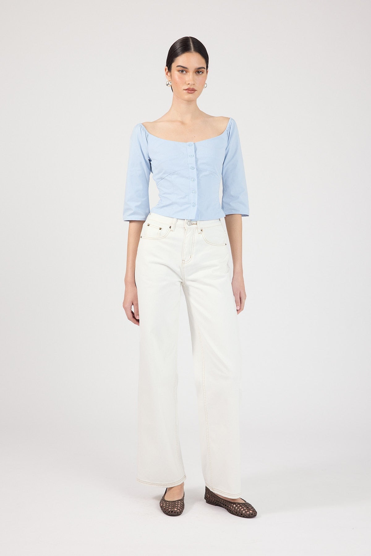 Perfect Stranger Marshall 3/4 Sleeve Shirt Blue